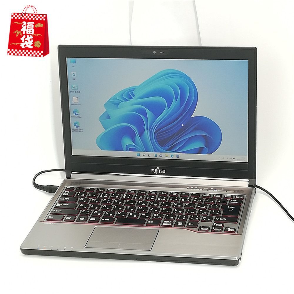 福袋 Windows11 新品SSD 中古ノートパソコン Fujitsu 富士通 E736/P i5-6300u 16GB 512GB DVDRW 無線