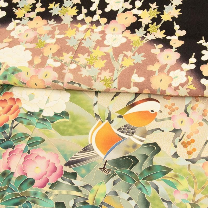 ※店舗改装後仕立無料☆本加賀友禅手描き美術伝統工芸士寺刺新一先生作☆門出を祝う四季文様特撰色留袖(10010955) 店舗改装後古典新作フェア仕立無料☆京友禅伝統工芸手描き美術染特