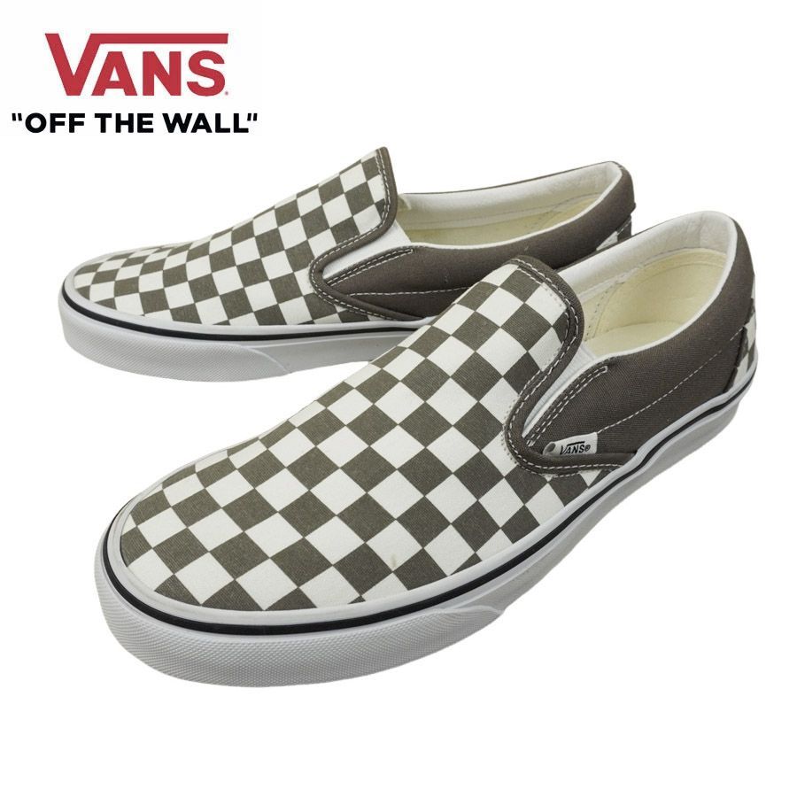 ヴァンズ バンズ VANS 箱なし CLASSIC SLIP ON スリッポン スリップオン COLOR THEORY CHECKERBOARD セオリーチェッカーボード 茶 白 ブラウン ホワイト チェック メンズ レディース スニーカー 靴