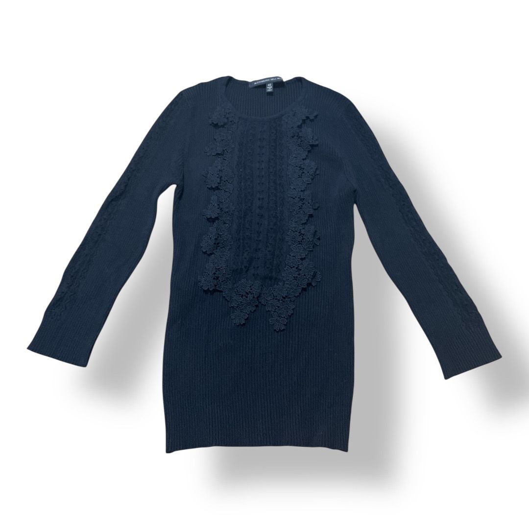 Alessandro dell Acqua アレッサンドロ デラクア 長袖リブニット 黒色 42サイズ レディーストップス 管理SK127