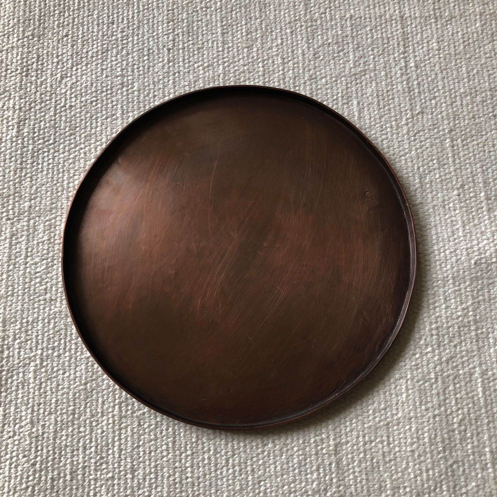 ハンドメイド 鍛金 真鍮 銅 黒 丸 円 ラウンド 金属 掛け時計