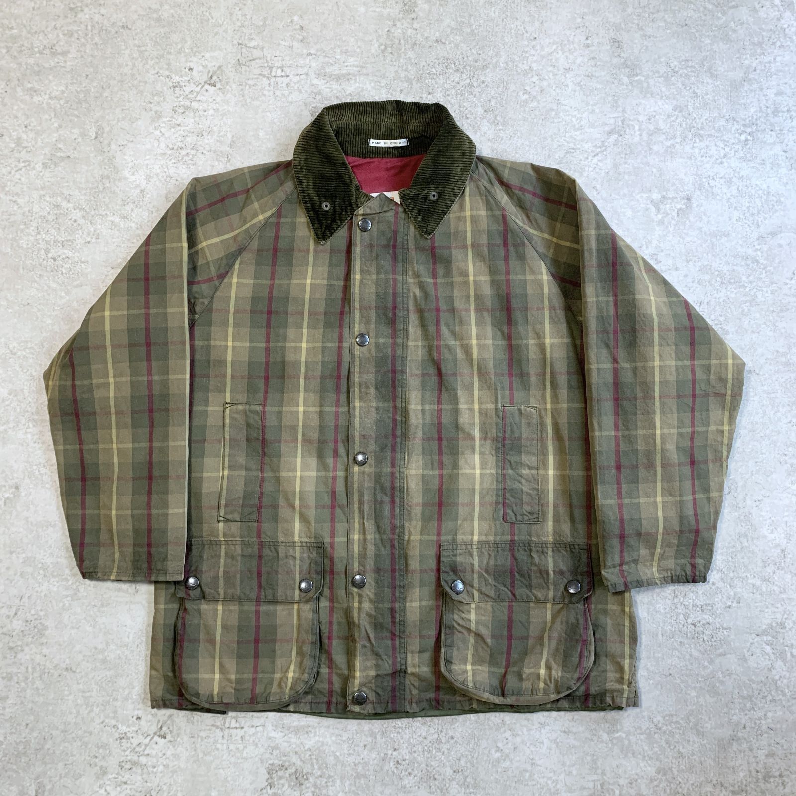 90s～ ENGLAND製 MONTGOMERY by Tibbett Oiled Jacket イングランド製 モンゴメリー バイ チベット オイルドジャケット チェック柄