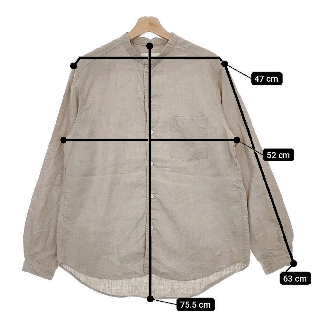 ハイカウントリネン バンドカラーシャツ｜nest Robe / CONFECT