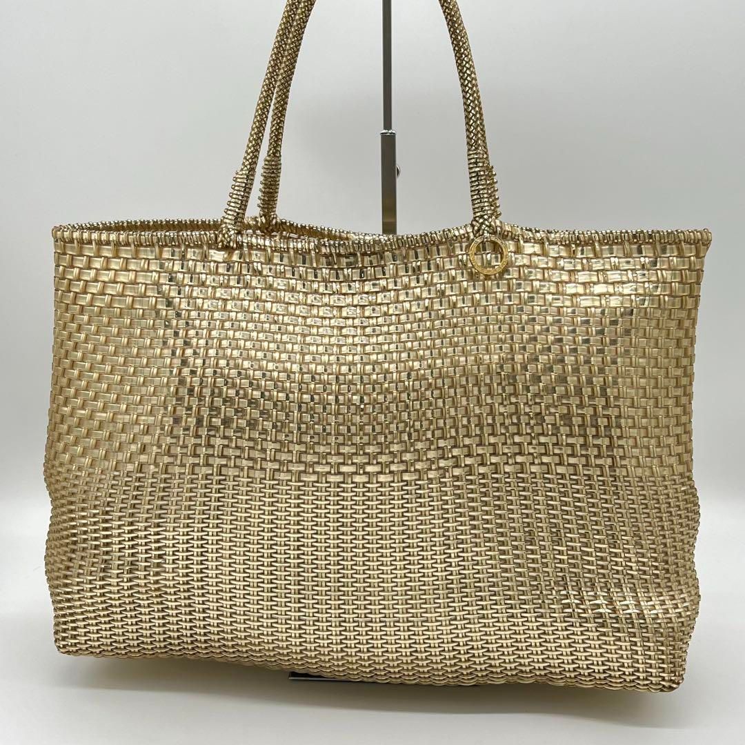 アンテプリマ イントレッチオ ワイヤーバッグ 編み込み ゴールド