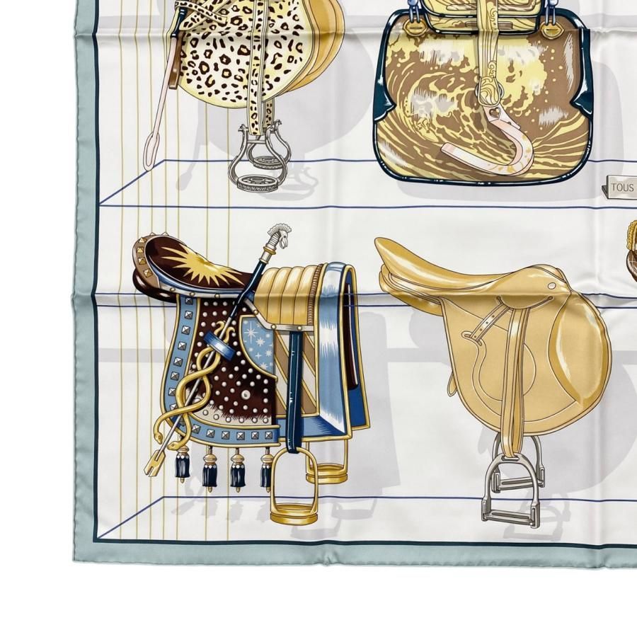 ☆E4259 エルメス シルクスカーフ カレ90 すべては鞍の中に H004204S