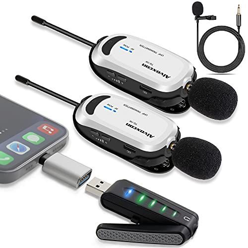 Android&iPhoneアダプター付属 ワイヤレスマイク USB Alvoxcon 無線