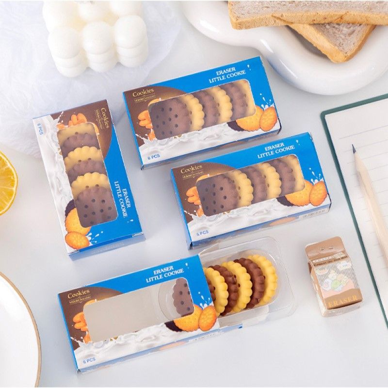 かわいい クッキー型 消しゴム 6枚 箱入り ビスケット お菓子 文房具