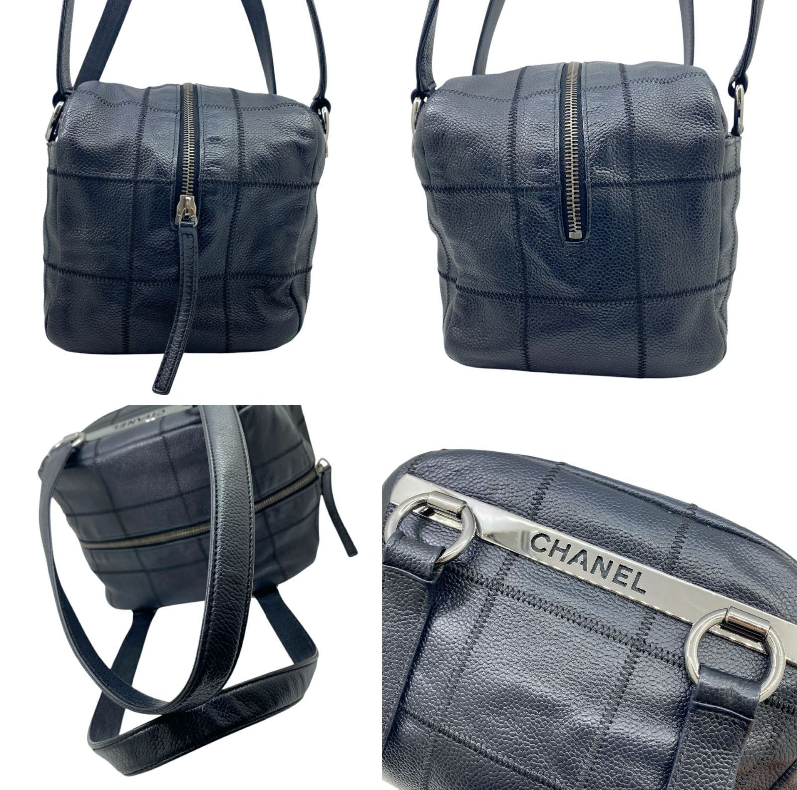 中古】CHANEL シャネル チョコバー ミニボストン ハンドバッグ