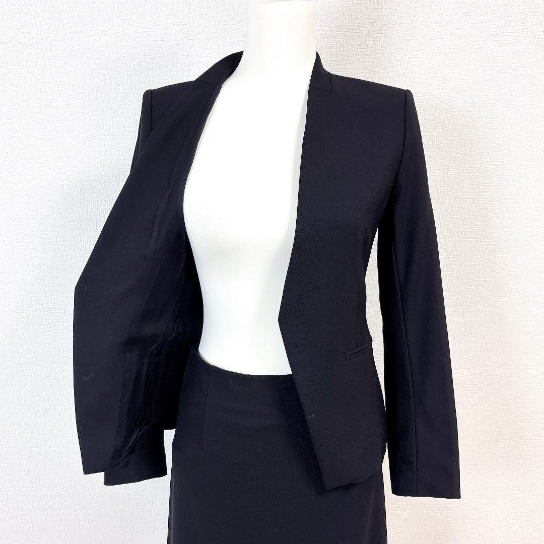 theory スカートスーツセットアップ ノー 上0 下2 ブラック MAAHADDERANG_COM