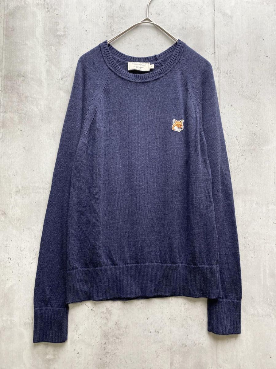 メゾンキツネ　ニット　ネイビー　Ｓ（12日までの限定出品） MAISON KITSUNE メゾンキツネ FOX HEAD タートルネック セーター