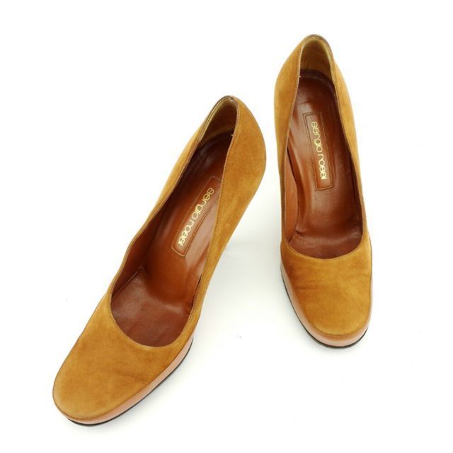 セルジオロッシ パンプス シューズ 靴 #37ハーフ ブラウン スエード