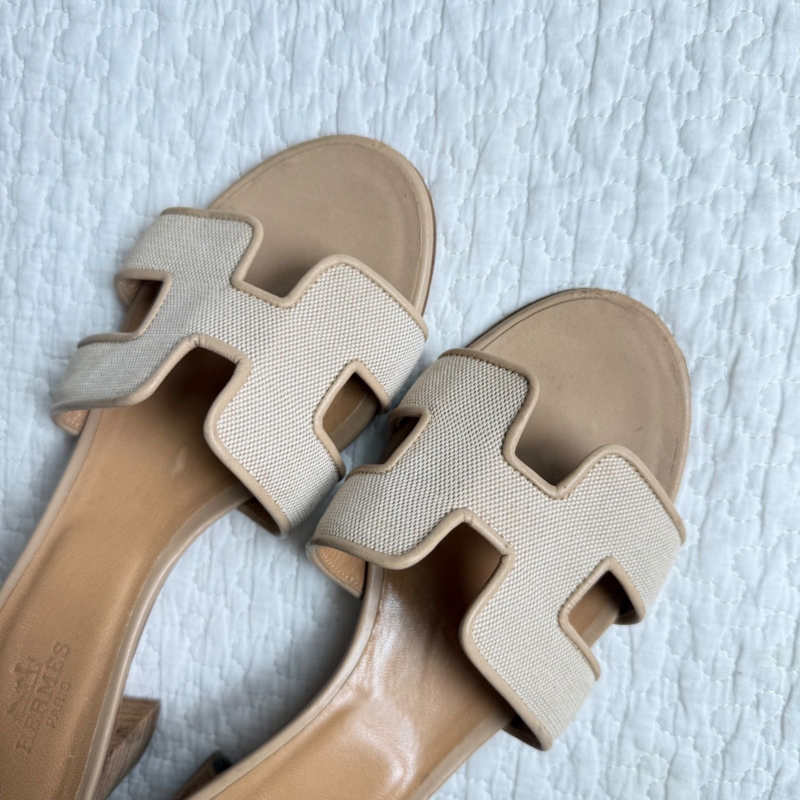 希少 HERMES エルメス オアジス サンダル ヒール Hロゴ