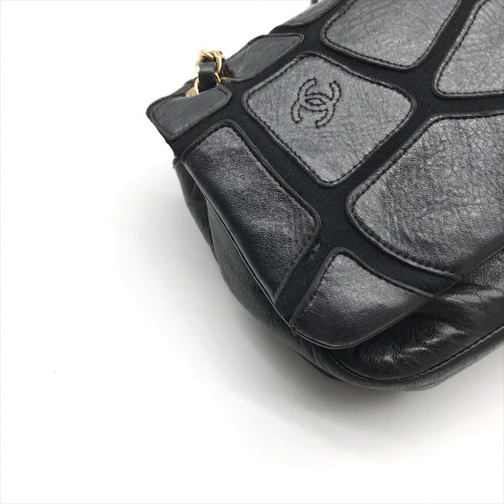 良品 CHANEL シャネル ココマーク クロコ柄 ラムスキン コットン フル  