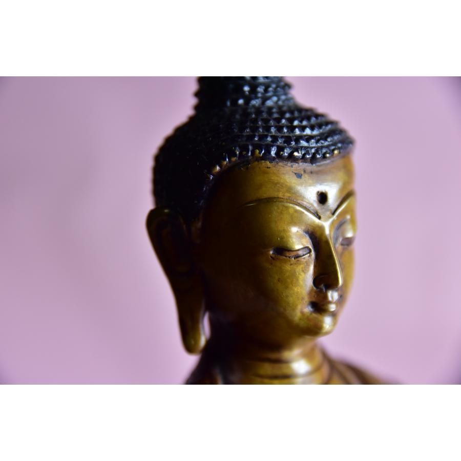 ネパールパタン製 仏像 アミターバ 阿弥陀如来(無量光如来) 銅製