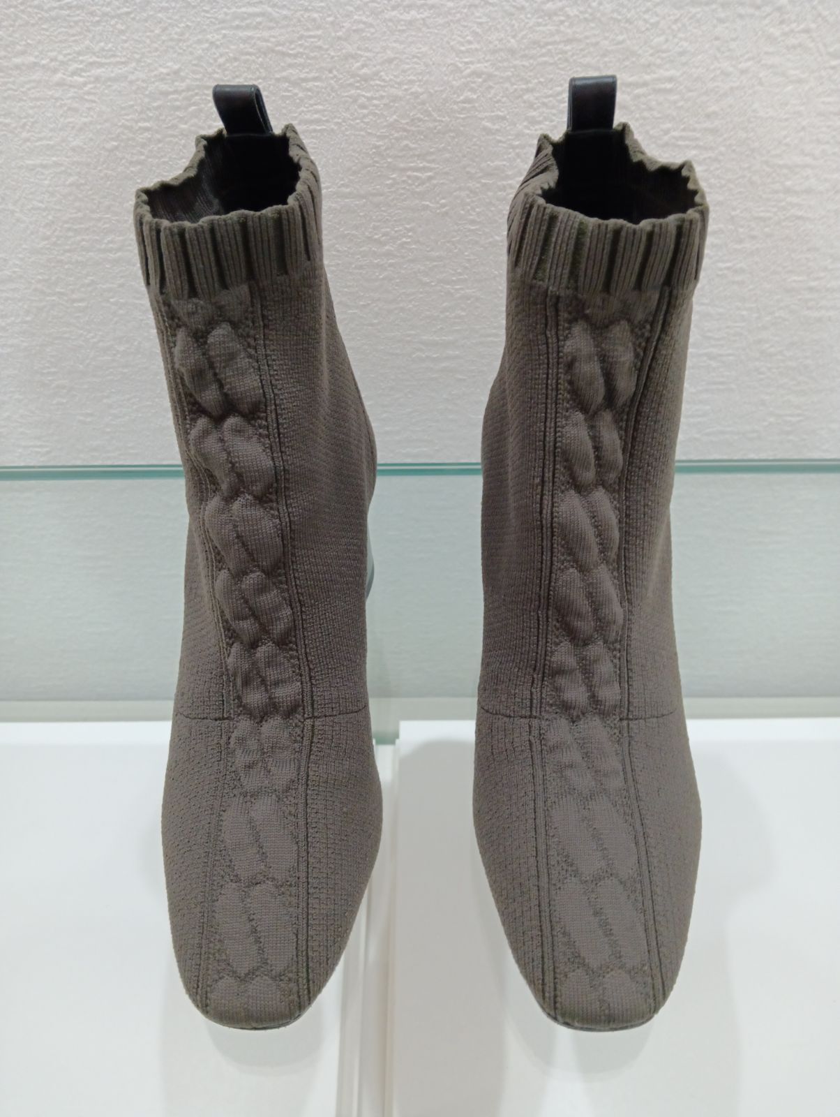 HERMES エルメス ヴォルヴェール ファブリック ショートブーツ 36 レディース グリーン ニット NOITHATQUANGTHANH_NET