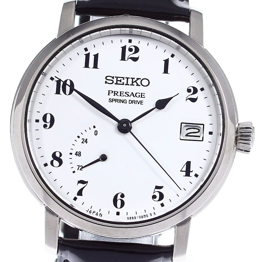 セイコー SEIKO SARR001/5R65-0AP0 プレサージュ パワーリザーブ デイト 琺瑯文字盤 スプリングドライブ メンズ極美品箱付き_797137  - メルカリ