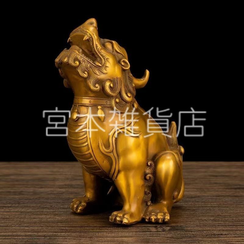 獅子 ライオン 置物 オブジェ 金 ゴールド 黄金 風水グッズ オーナメント 装飾品 運気 風水 開運 健康運 出世運 家庭運 家内安全 銅製 財運 縁起物 インテリア かっこいい