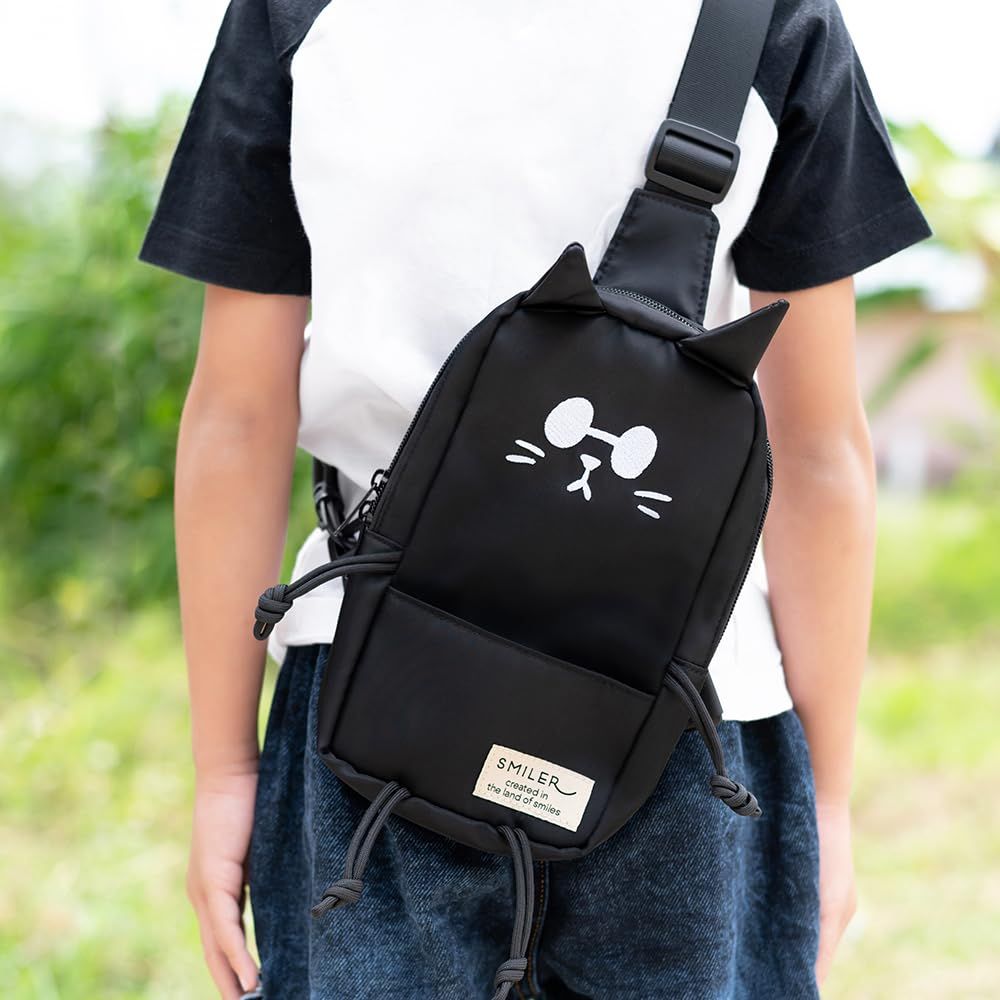 SMILER ボディバッグ CAT MINI BUDDY BAG ショルダーバッグ キッズ ワンショルダーバッグ 斜めがけバッグ 小さめ ミニ レディース メンズ 肩掛けバッグ 鞄 軽量 STEELWINDOWSANDDOORS_COM