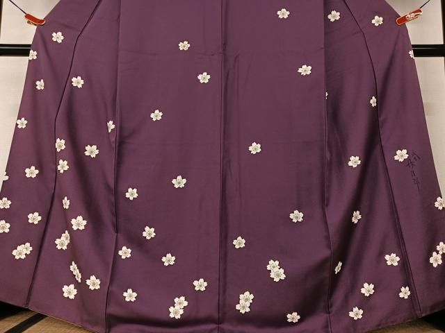 平和屋着物○二代目清次郎 手描き 訪問着 舞桜 金彩 正絹 逸品