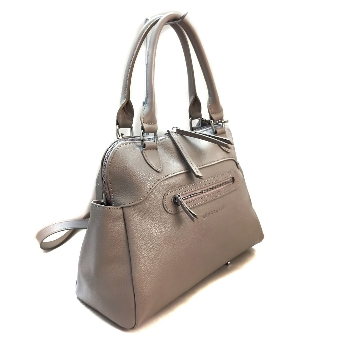 LONGCHAMP ロンシャン ハンドバッグ - ベージュ レザー