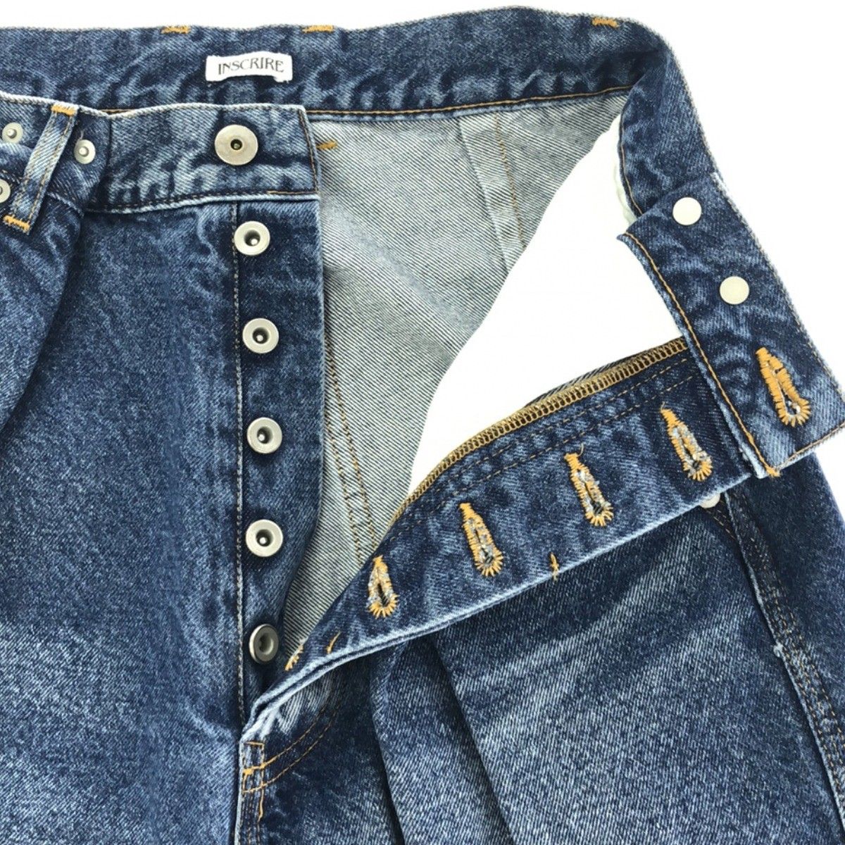 INSCRIRE アンスクリア 23AW Denim Tuck Wide Pants ワイド