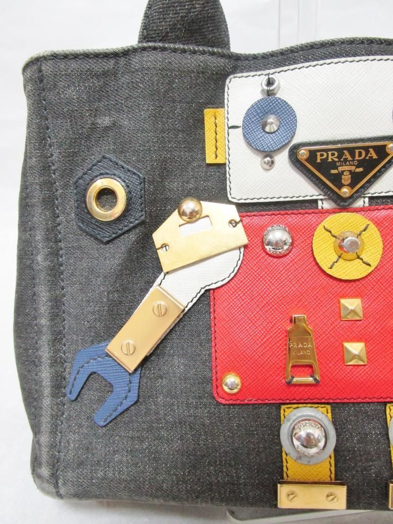 PRADA　プラダ　バッグ　トート　ハンドバッグ　ロボット　デニム地　送料込み　963120