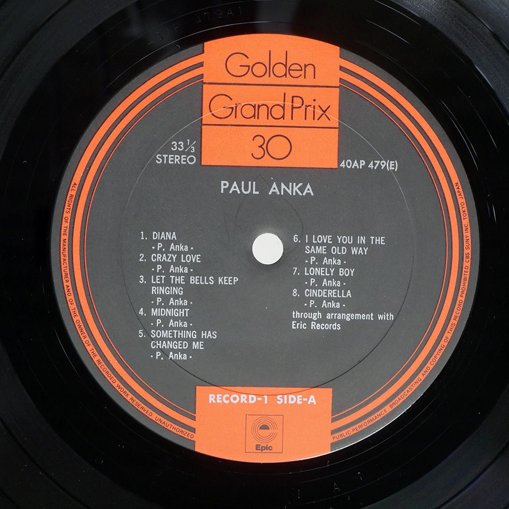 帯付き 国内盤 PAUL ANKA/GOLDEN GRAND PRIX 30/CBSSONY