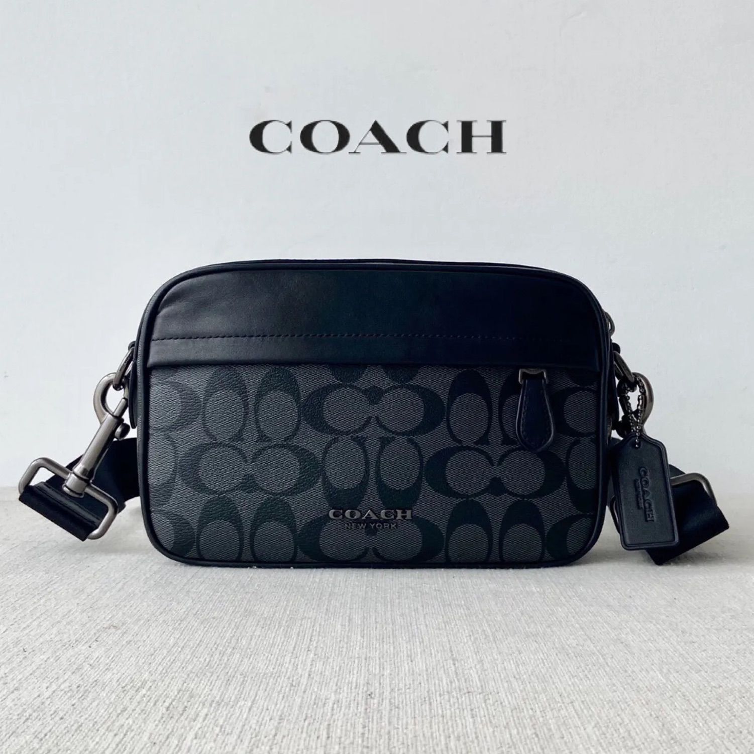 COACH コーチバッグ F50715 チャコール×ブラックショルダーバッグ 斜めがけバッグ アウトレット品 - メルカリ