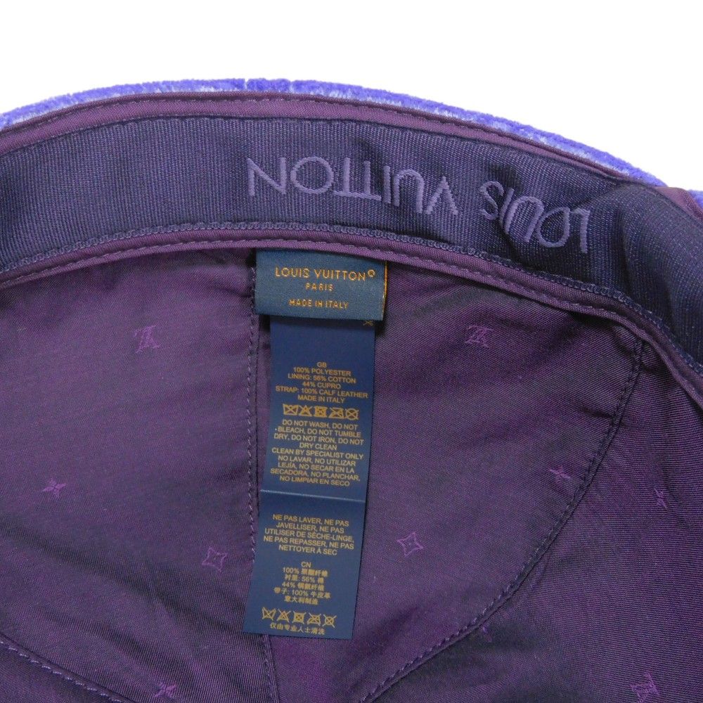 ルイヴィトンMP3412 モノグラムエンボスベロアキャップパープル紫SEE