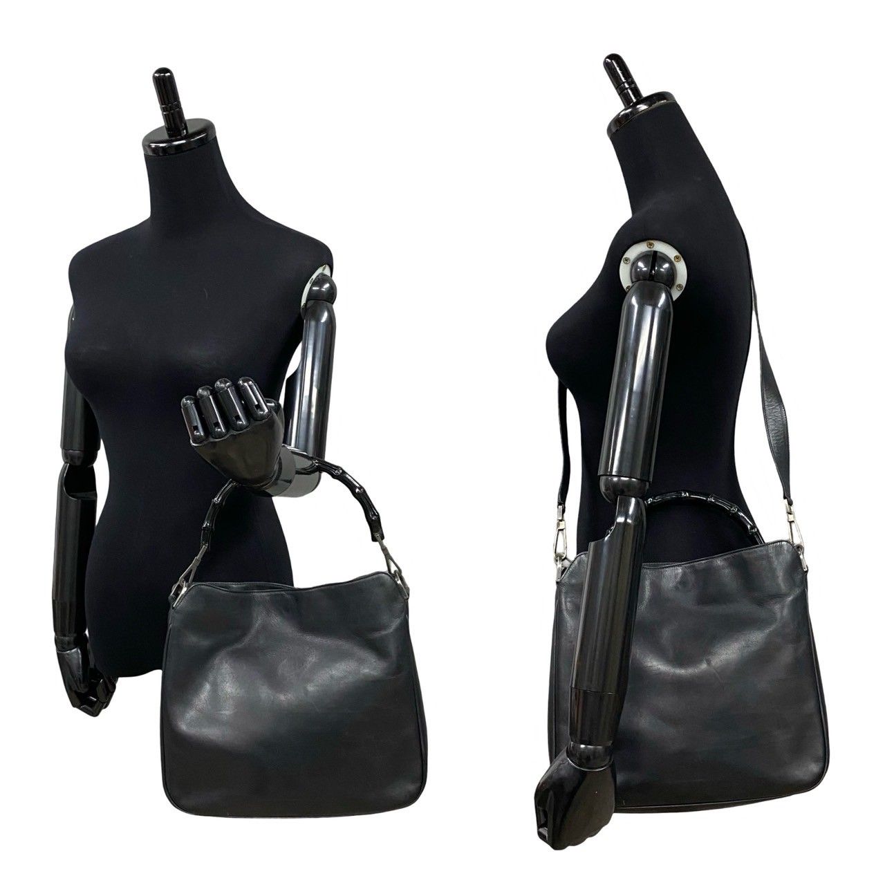 GUCCI希少黒ハンドバッグ 竹ハンドル