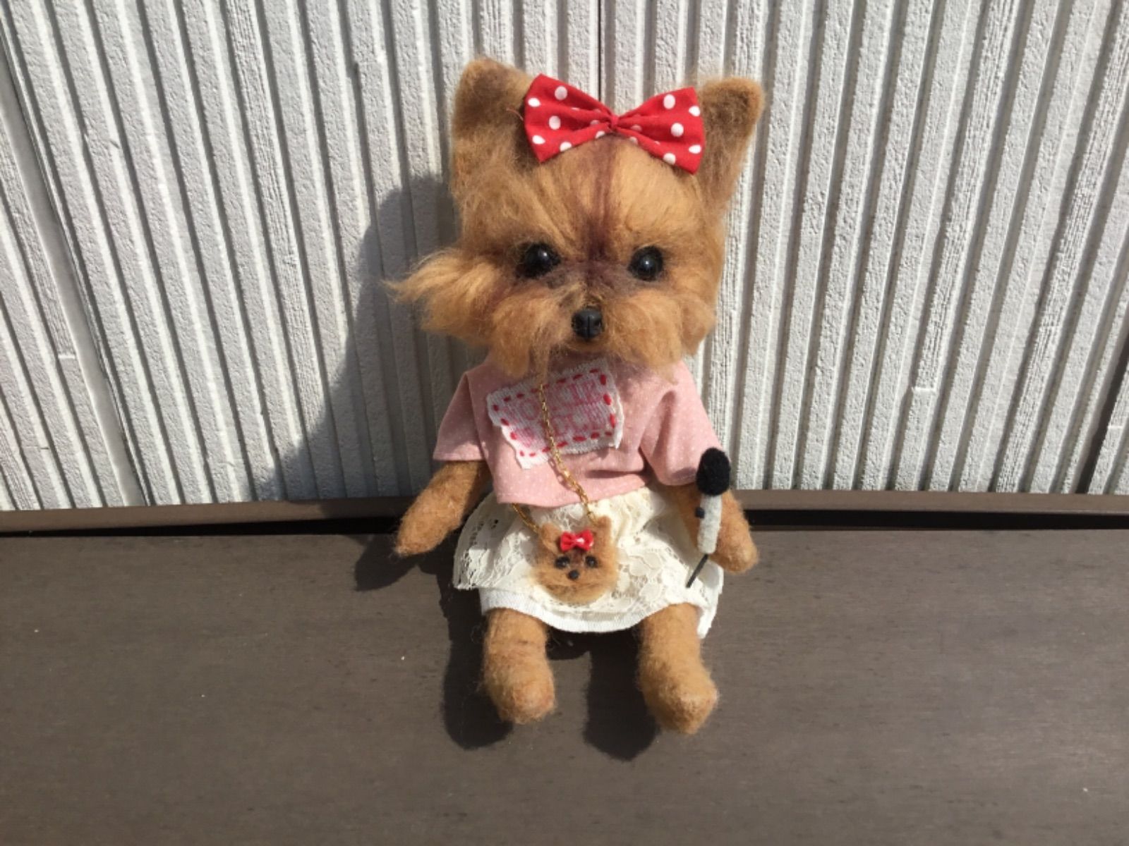 羊毛フェルト ハンドメイド お仕事シリーズ ヨーキーアイドル 羊毛