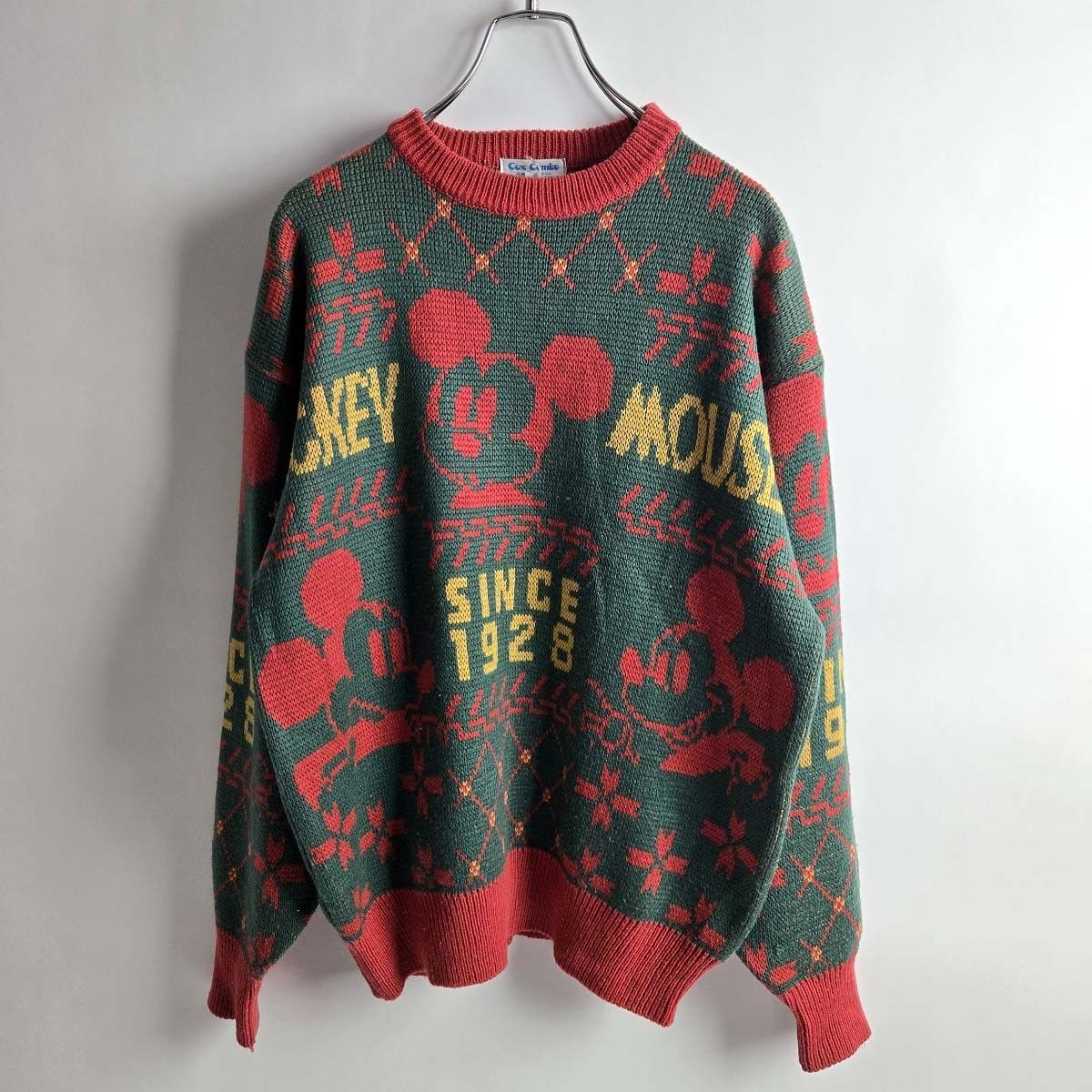 キャラクターニット ミッキーマウス MickeyMouse ディズニー 総柄 