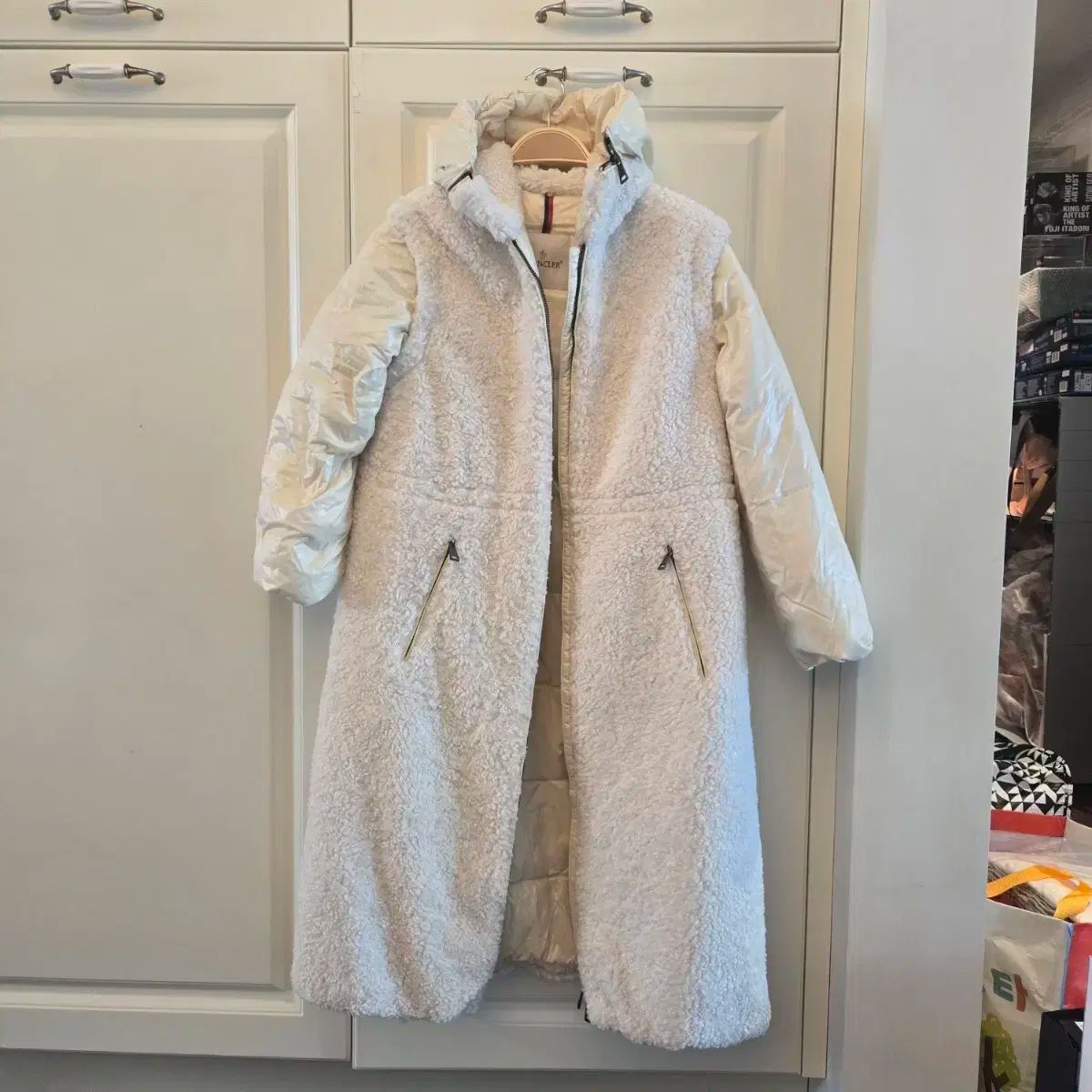 MONCLER モンクレール アイボリー ボア ロング ダウン キッズ 12 税金 152cm