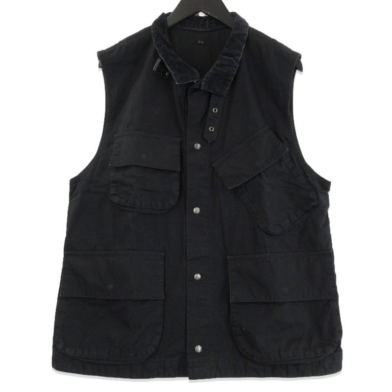 Porter Classic ポータークラシック パラフィンコーデュロイベスト W|SILVER BUTTONS 21AW PARAFFIN CORDUROY ブラック 黒 L71012074