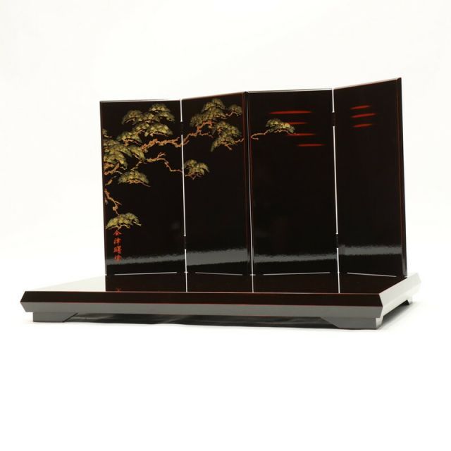 アウトレット品 インテリア 台屏風セット 70×1-13号 羽衣 会津曙塗平