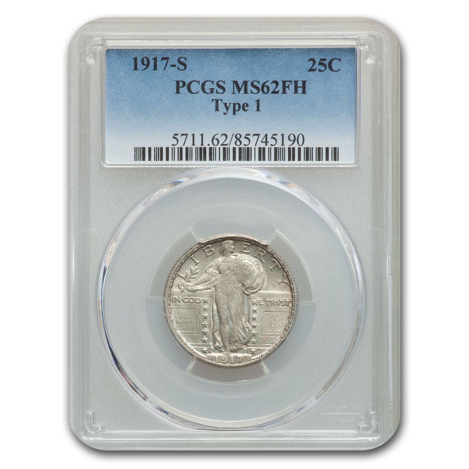 1917-S Standing Liberty Quarter Type-I MS-62 PCGS FH