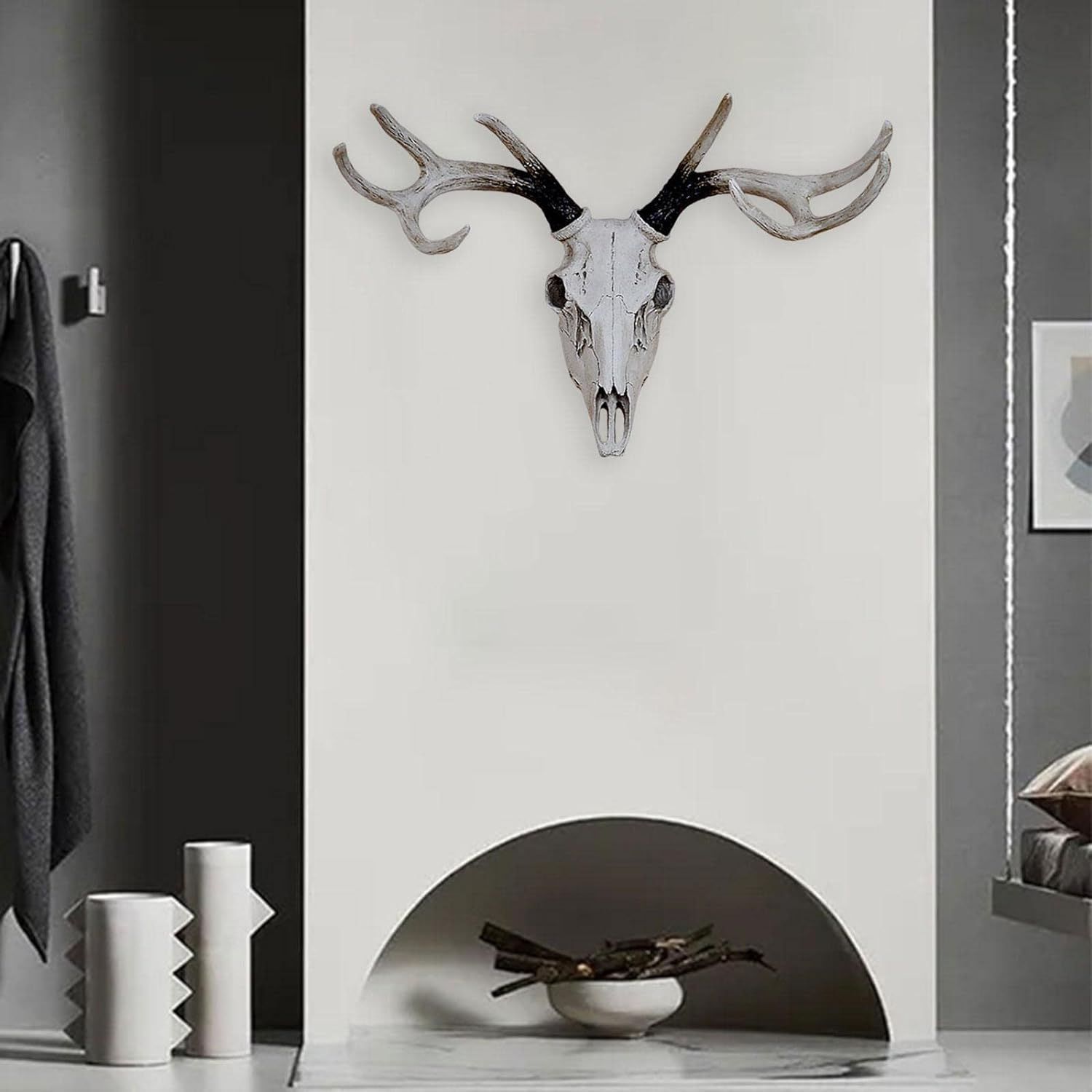 オブジェ ハンティングトロフィー 頭蓋骨 鹿 シカ インテリア ウォール