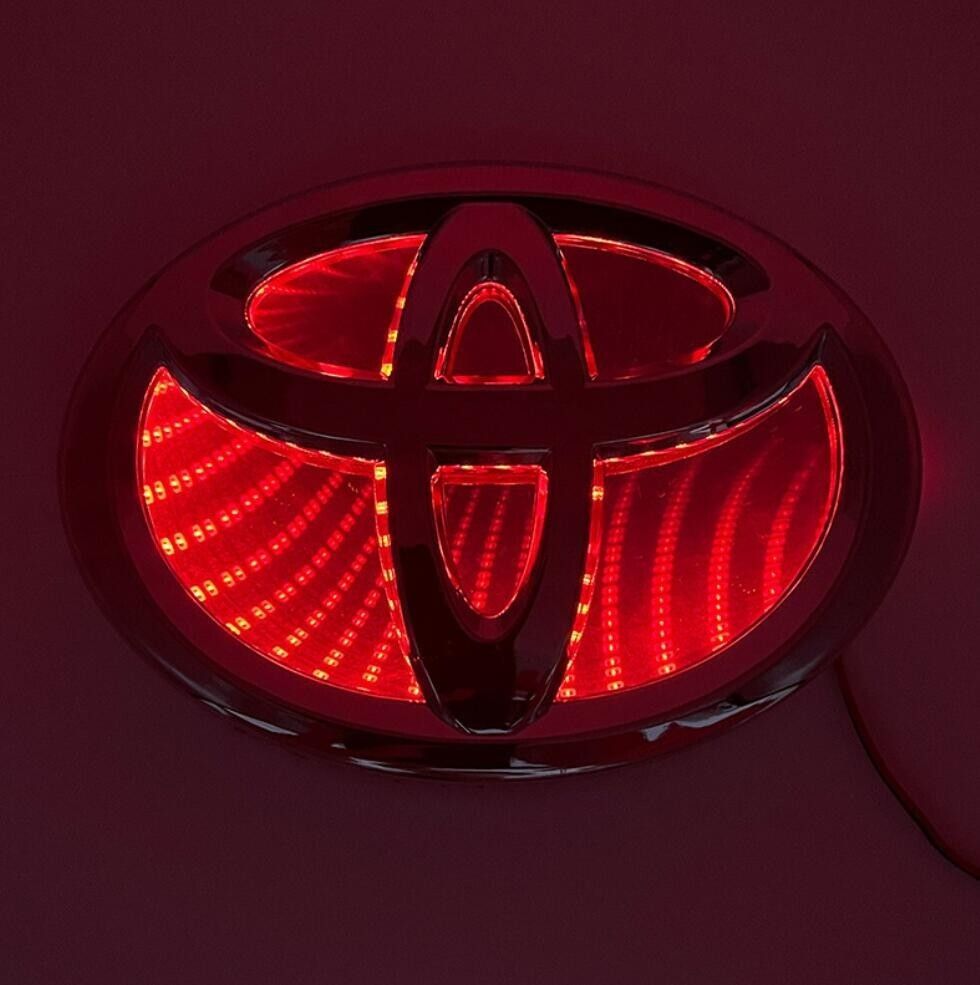 トヨタ 5D LEDエンブレム 交換式 120mm×84mm レッド ホンダ 5D LED 