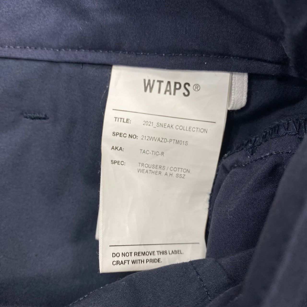 WTAPS A.H SSZ TROUSERS NAVY L 新品未使用