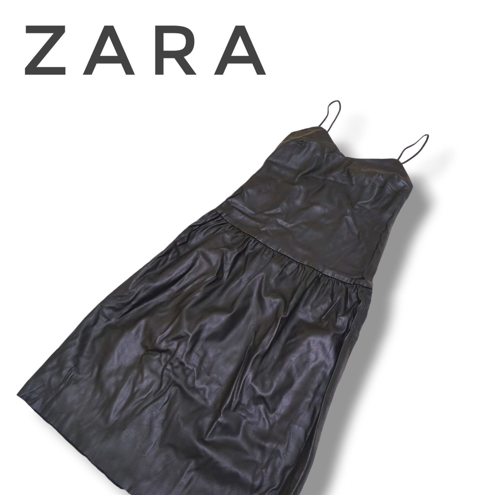 訳あり】 ZARA ザラ ワンピース ロングワンピース フェイクレザー