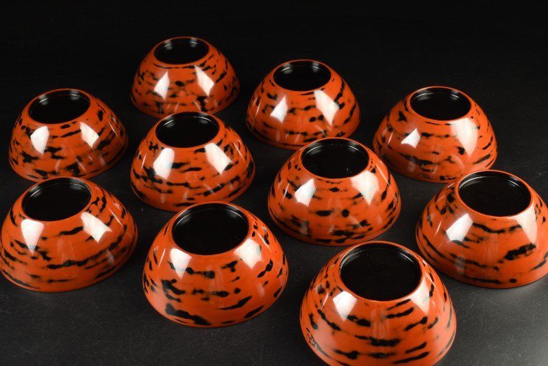 根来見返蒔絵馬文 吸物椀