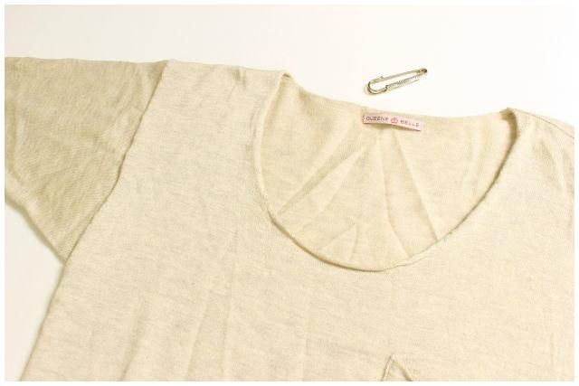 クイーン&ベル QUEENE&BELLE カットソー ニット 長袖 Uネック ウール シルク  ベージュ /TK レディース クイーン&ベル QUEENE&BELLE カットソー ニット 長袖 Uネック