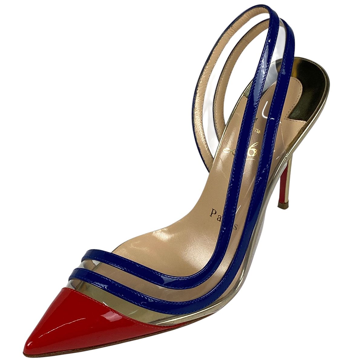 Ferragamo ベージュ スリングバックサンダル　22.5cm 未使用 在庫一掃】 クリスチャンルブタン Christian Louboutin バイカラー