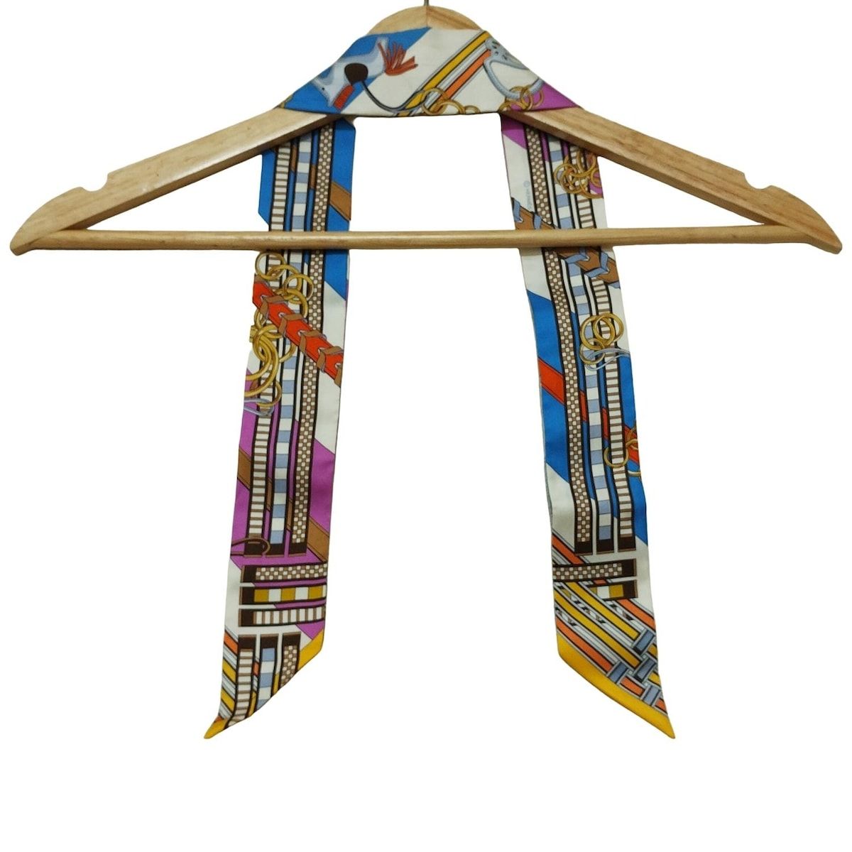 HERMES(エルメス) スカーフ美品 ツイリー パープル×ブルー×マルチ  