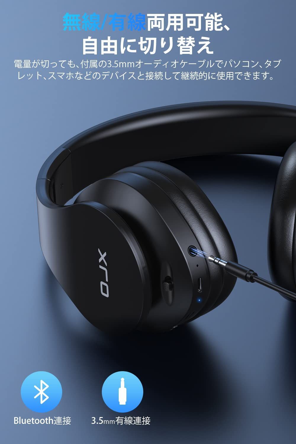 OJX 【Bluetooth5.3 ワイヤレスヘッドホン】ヘッドホン bluetooth