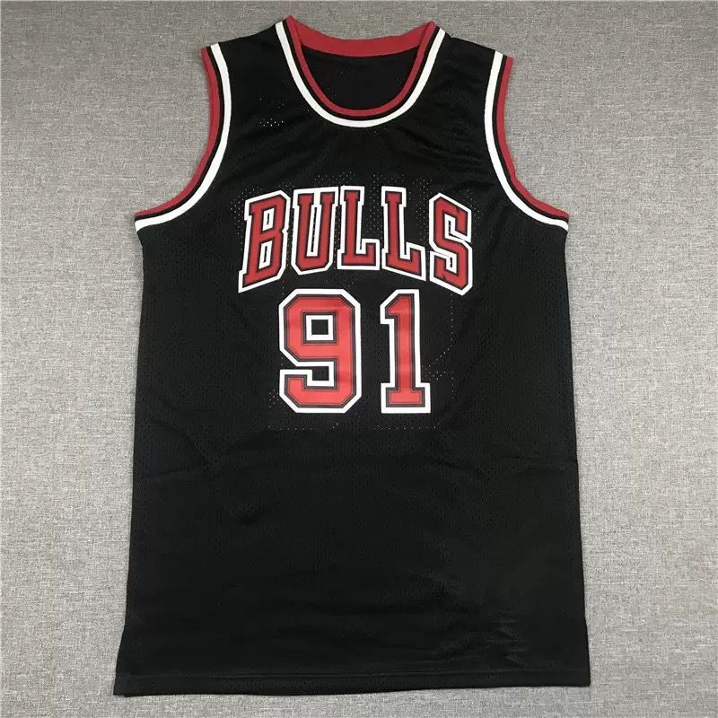 NBAシカゴ・ブルズ ロッドマン 91番 ユニフォーム 刺繍ロゴ 0925