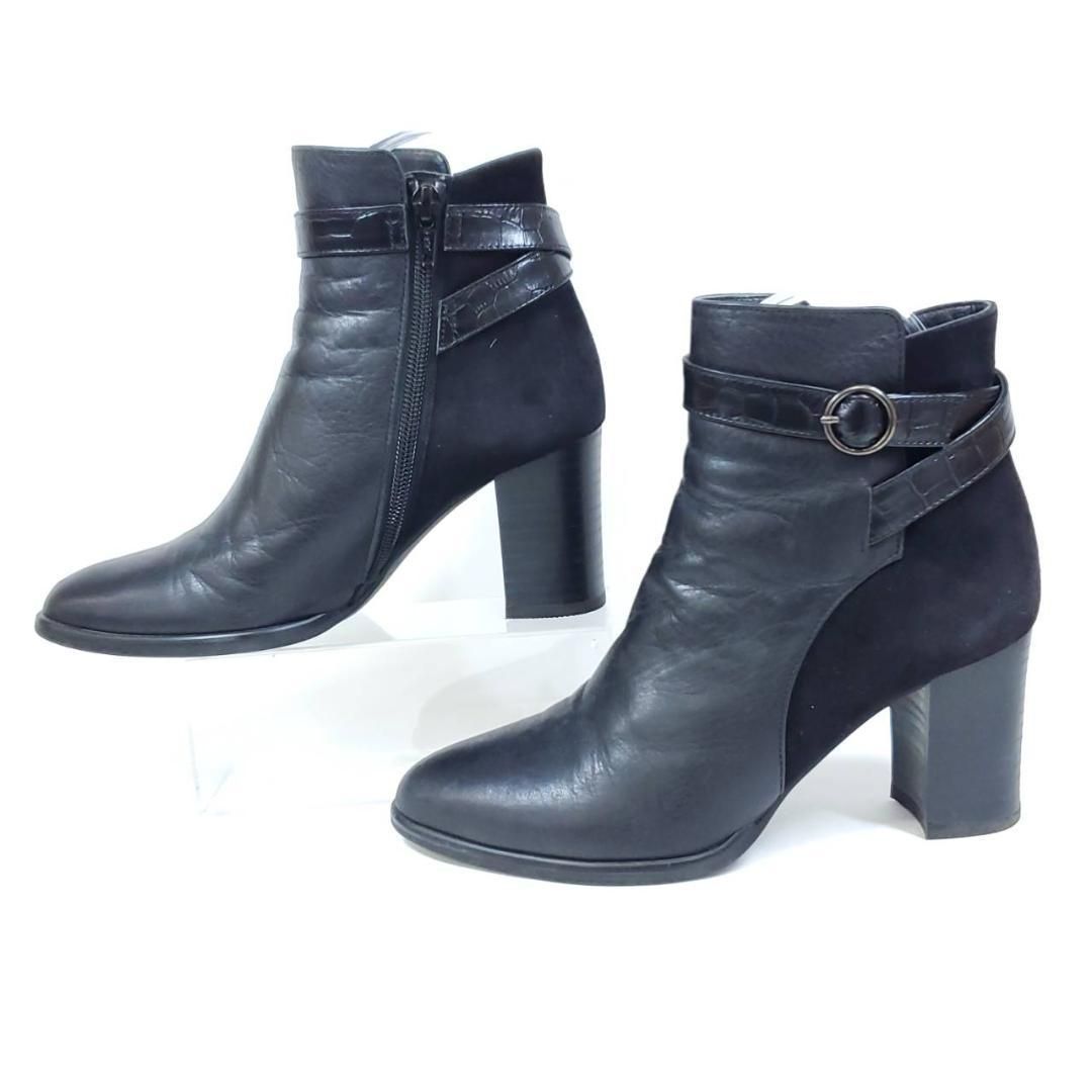 ダイアナ ショートブーツ ポインテッドトゥ ストラップ サイドジップ