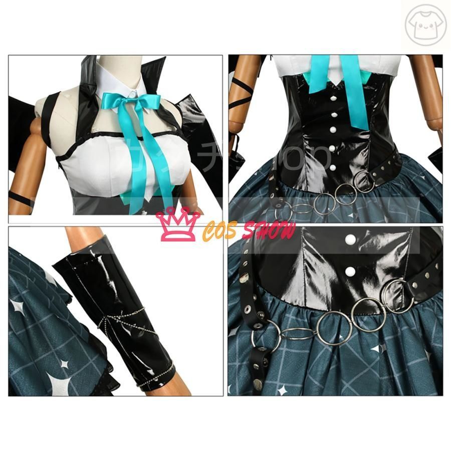新作が早くも最安！ ボーカロイド 初音ミク あらいぐまラスカル 悪魔 PU革 コスプレ衣装 cosplay 仮装 翼付き ウィッグ追加 イベント クリスマス ハロウィ