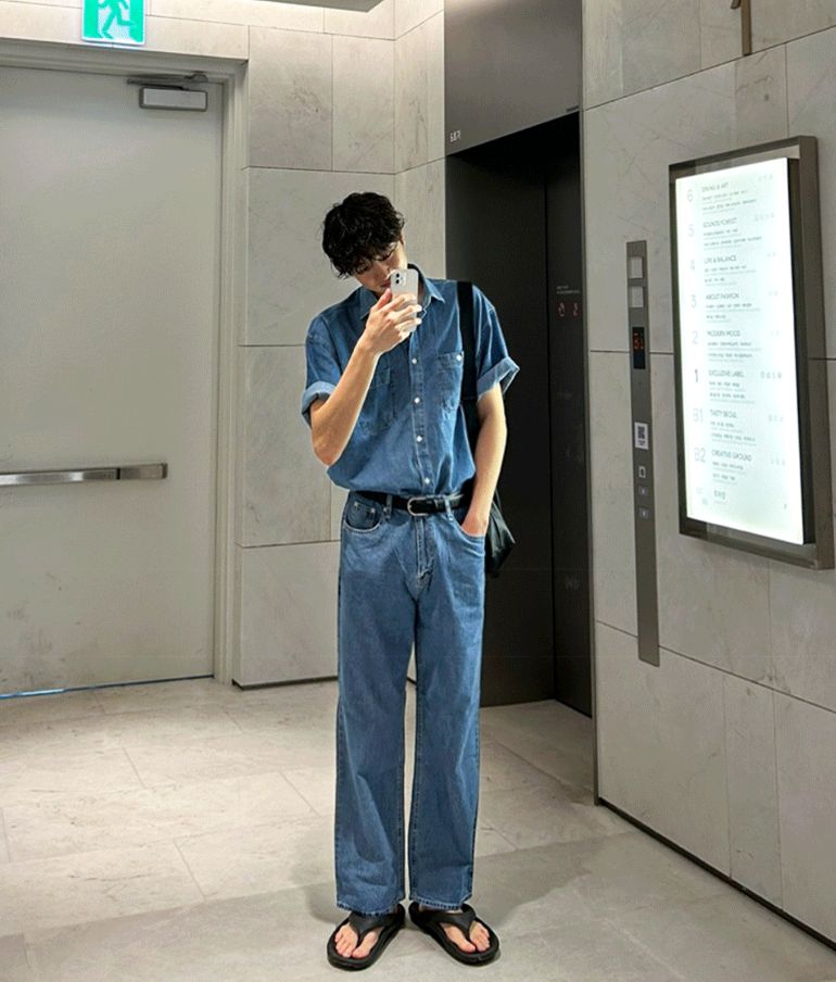 【COSYHARU】Summer semi-wide denim pants COSYHARU】Summer semi-wide denim pants (COSYHARU/デニム