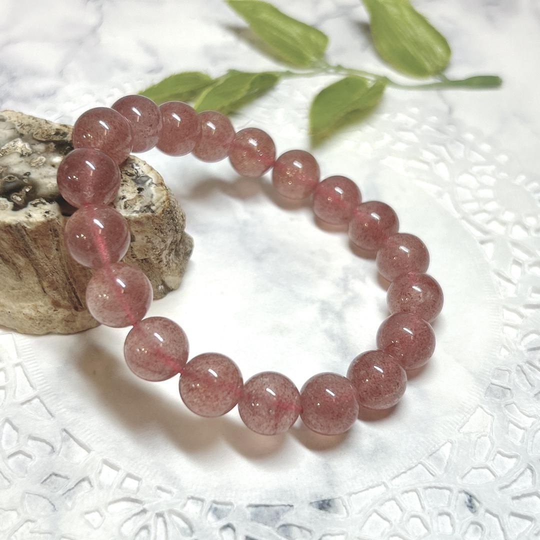 ストロベリークォーツ＊10㎜＊ロシア産＊ブレスレット＊Strawberry Quartz